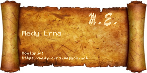 Medy Erna névjegykártya